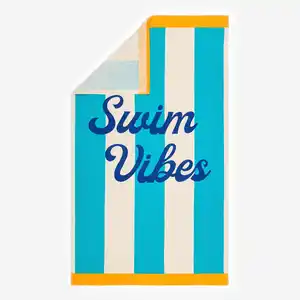 DECATHLON Handtuch Strand L 145 × 85 cm - bedruckt Swim türkis