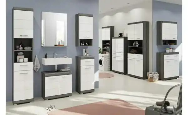 Bild 3 von Unterschrank SCHLOONSEE, Breite 37cm, 1 Tür, 1 Schubkasten, 2 Fächer, MDF-Front in verschiedenen Farben erhältlich, Badmöbel, Badschrank, Kommode, Bad Schloonsee