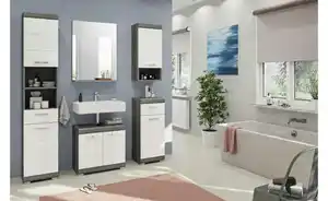Unterschrank SCHLOONSEE, Breite 37cm, 1 Tür, 1 Schubkasten, 2 Fächer, MDF-Front in verschiedenen Farben erhältlich, Badmöbel, Badschrank, Kommode, Bad Schloonsee