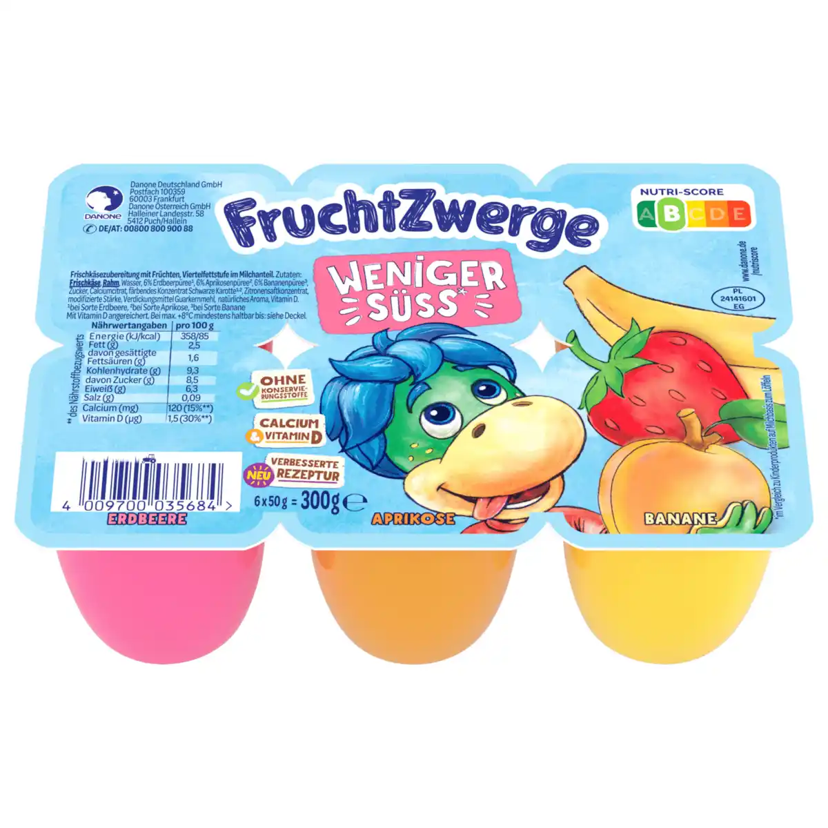 Bild 1 von Danone Fruchtzwerge weniger süß 6x50g