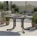 Bild 1 von Siena Garden Gartenklapptisch, Anthrazit, Metall, Holzwerkstoff, oval, 90x71x140 cm, klappbar, wetterbeständig, Freizeit, Campingzubehör, Campingtische