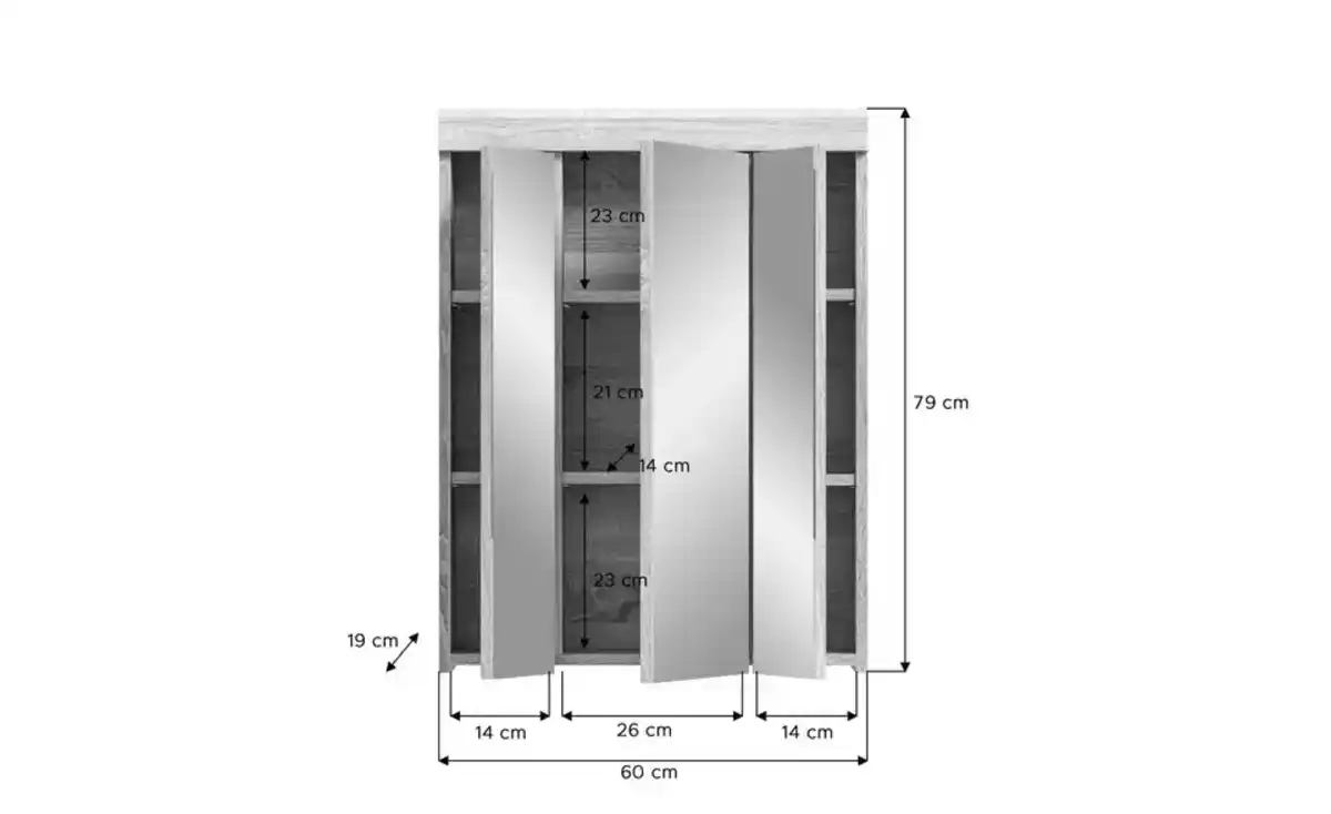 Bild 3 von Badmöbel-Set SCHLOONSEE, 2 tlg., bestehend aus: Waschbeckenunterschrank, Spiegelschrank, in verschiedenen Farben erhältlich, Badmöbel, Kombination, Badezimmer Schloonsee