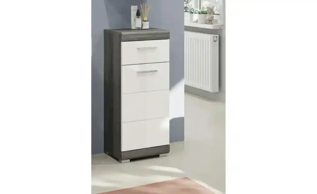 Bild 4 von Unterschrank SCHLOONSEE, Breite 37cm, 1 Tür, 1 Schubkasten, 2 Fächer, MDF-Front in verschiedenen Farben erhältlich, Badmöbel, Badschrank, Kommode, Bad Schloonsee