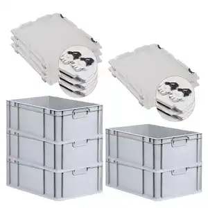 Proregal Eurobox, Schwarz, Kunststoff, Rechteckig, 40x22x60 cm, Ordnen & Aufbewahren, Aufbewahrungsboxen