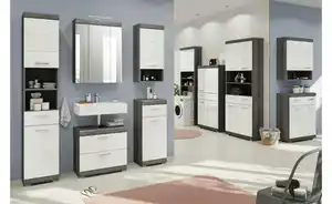 Hängeschrank SCHLOONSEE, Breite 37cm, 1 Tür, 1 offenes Fächer, 1 Einlegeboden, MDF-Front, in verschiedenen Farben erhältlich, Badmöbel, Badschrank, Schrank, Bad Schloonsee