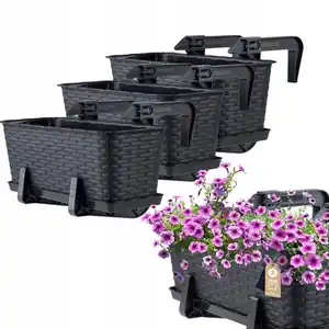 Kadax Balkonkasten, Anthrazit, Kunststoff, 17x40 cm, Dekoration, Blumen & Zubehör, Übertöpfe