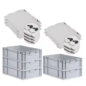 Proregal Eurobox, Schwarz, Kunststoff, Rechteckig, 40x17x60 cm, Ordnen & Aufbewahren, Aufbewahrungsboxen