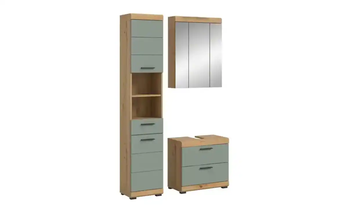 Bild 4 von Badmöbel-Set SCHLOONSEE, 3 teilig, bestehend aus: Hochschrank, Waschbeckenunterschrank, Spiegelschrank, Hochschrank, Waschbeckenunterschrank, Spiegelschrank Schloonsee