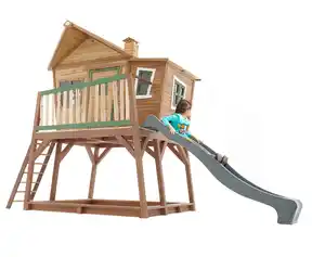 Spielhaus A030.150.00 aus Zeder Massiv, Braun, Grün, Naturfarben