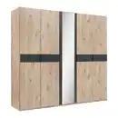 Bild 1 von Drehtürenschrank Bergamo Graphit/Eichefarben, Graphitfarben, Eichefarben