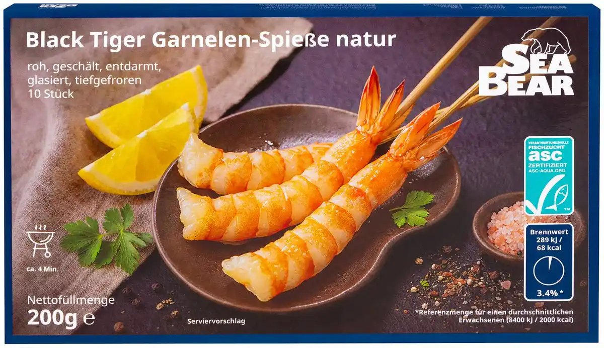 Bild 1 von SEA BEAR Garnelen-Spieße, 10 St. = 200 - 230-g-Packg.