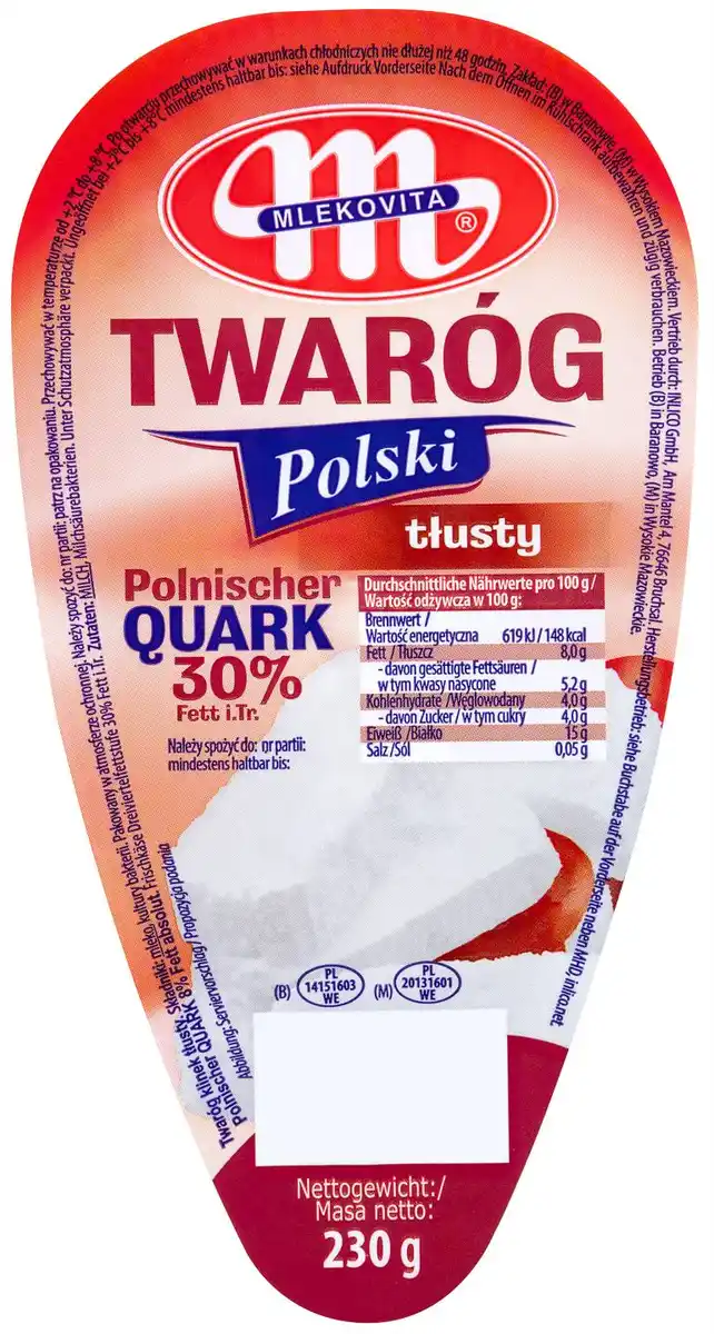 Bild 1 von MLEKOVITA Twaróg Polski Quark, 230-g-Packg.