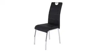 Polsterstuhl schwarz Metallgestell - Lederlook - SUSI