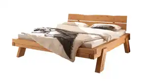 Balkenbett 140 cm Kiefer massiv Holzbeine - TAVEN