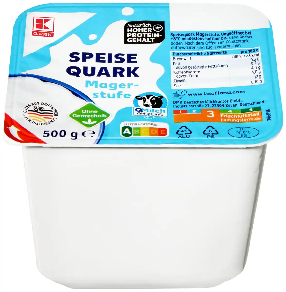 Bild 1 von K-CLASSIC Speisequark Magerstufe, 500-g-Becher