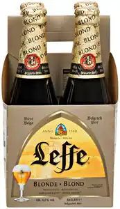 LEFFE Blonde oder Brune, Packg. 4 x 0,33-l-Fl.