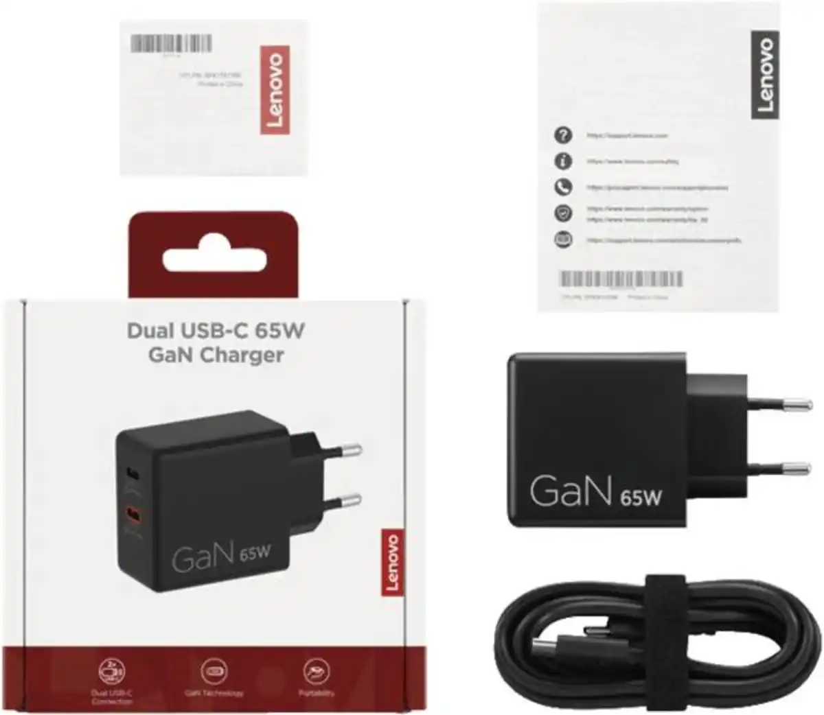 Bild 1 von Lenovo Dual USB-C 65W GaN Charger