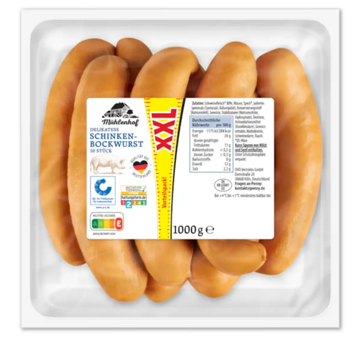 Bild 1 von MÜHLENHOF XXL Schinkenbockwurst*