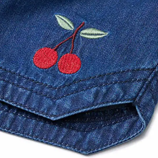 Bild 2 von ALANA Jeansshorts mit Kirsch-Stickerei, blau, Gr. 92, 1 St