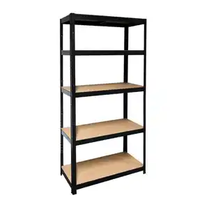 SCHULTE Regalwelt Schwerlast-Steckregal mit 5 Böden à 175 kg Traglast, schwarz 180 x 90 x 40 cm
