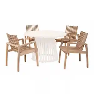 Gartenstuhlset 'Valentina' stapelbar Akazienholz braun 4 Stück