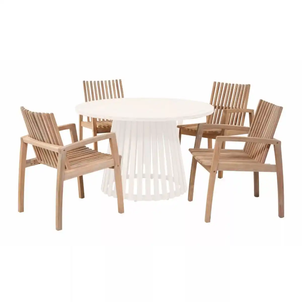 Bild 1 von Gartenstuhlset 'Valentina' stapelbar Akazienholz braun 4 Stück