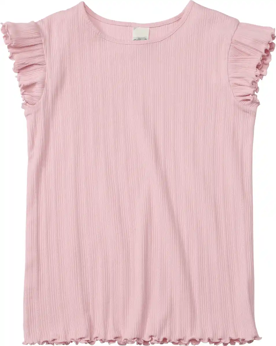 Bild 1 von ALANA T-Shirt mit Ripp-Struktur & Rüschen, rosa, Gr. 134, 1 St