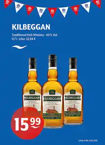 KILBEGGAN Traditional Irish Whiskey 40 % Vol.