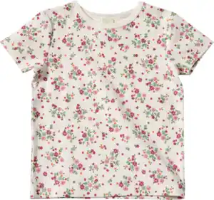 ALANA T-Shirt mit Blumen-Muster & Ripp-Struktur, weiß, Gr. 98, 1 St