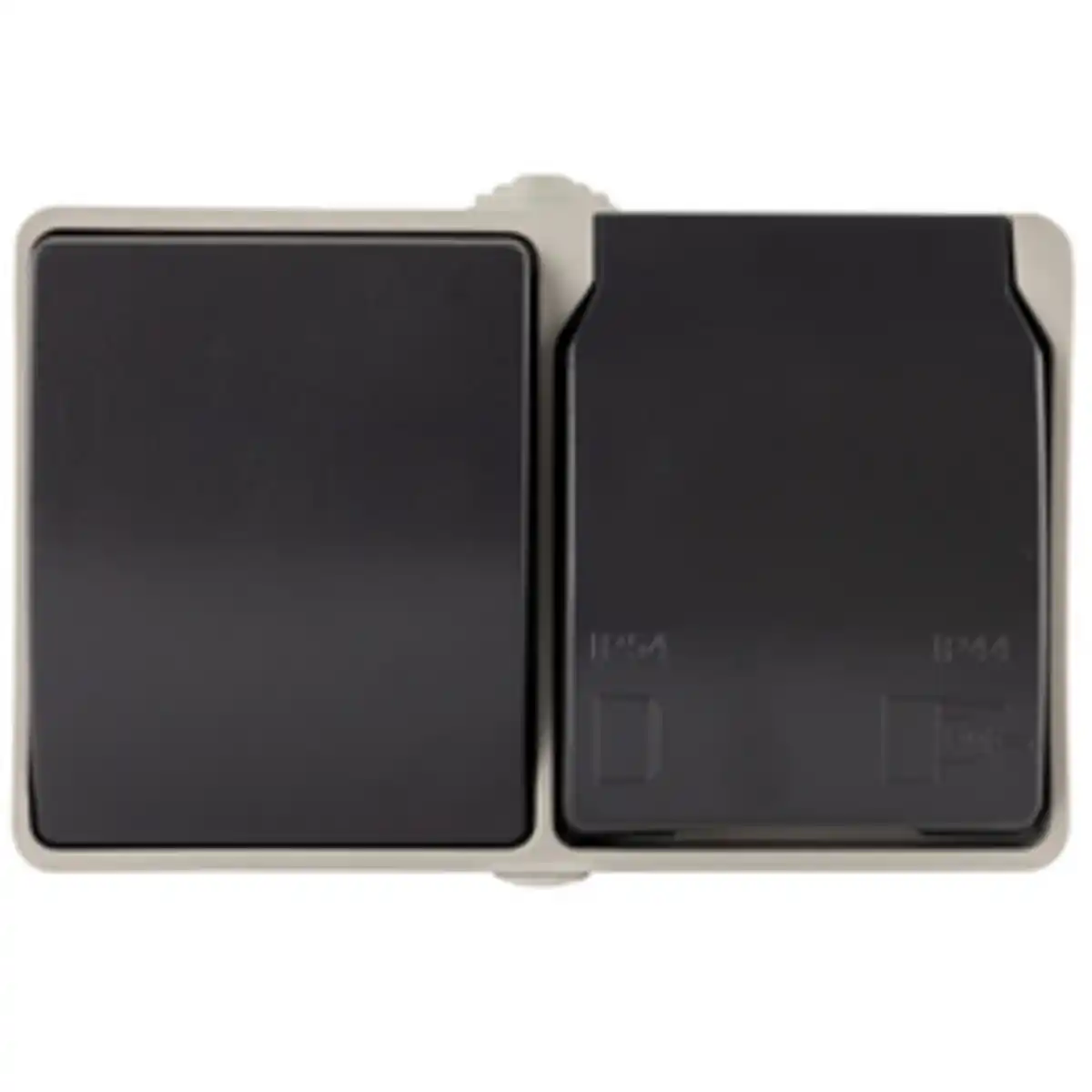 Bild 2 von DEAL! Schalter-Steckdose-Kombination, IP44, grau