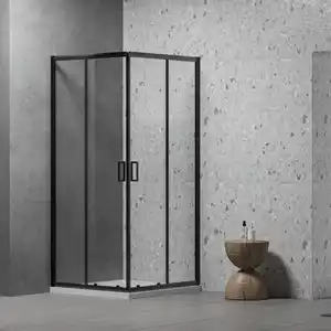 Duschkabine 'Paola' schwarz 90 x 190 x 90 cm