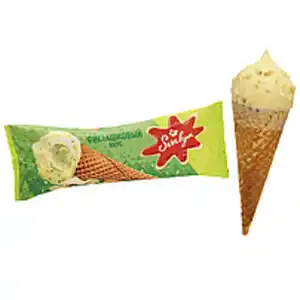 Eis mit Pistaziengeschmack im Waffelhörnchen mit 4,7% kakaoh...