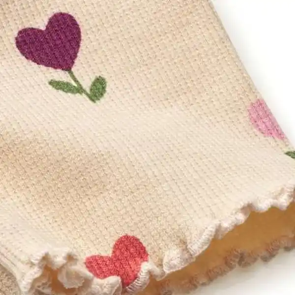 Bild 2 von ALANA T-Shirt mit Tulpen-Muster & Ripp-Struktur, beige, Gr. 98, 1 St