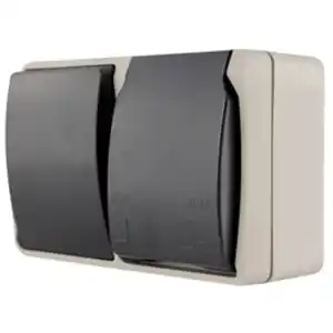 DEAL! Schalter-Steckdose-Kombination, IP44, grau