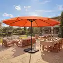 Bild 1 von Sonnenschirm Carpi Pro, Gastronomie Marktschirm mit Volant Ø 5m Polyester/Alu 28kg ~ terracotta mit Ständer