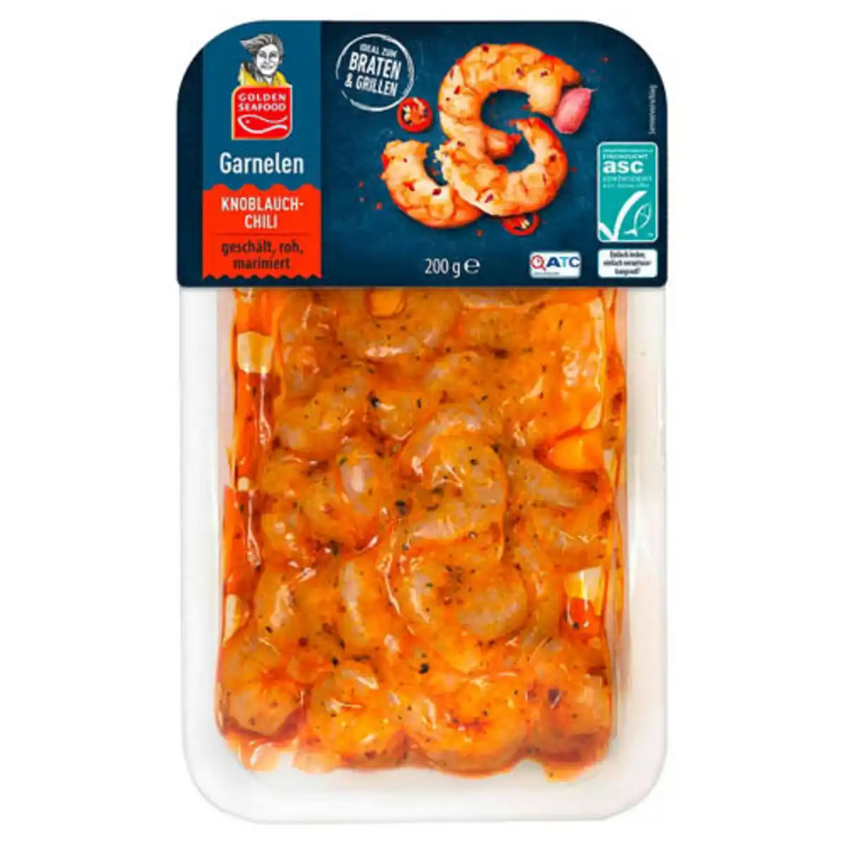 Bild 1 von GOLDEN SEAFOOD Garnelen-Sortiment 200 g, Knoblauch-Chili