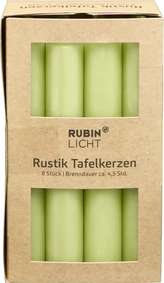 Bild 1 von RUBIN LICHT Tafelkerzen hellgrün