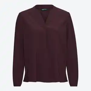 Damen-Bluse mit V-Ausschnitt und Bündchen