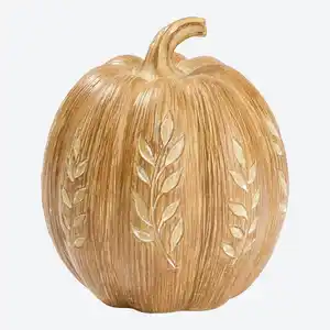 Deko-Kürbis mit Blättermuster
