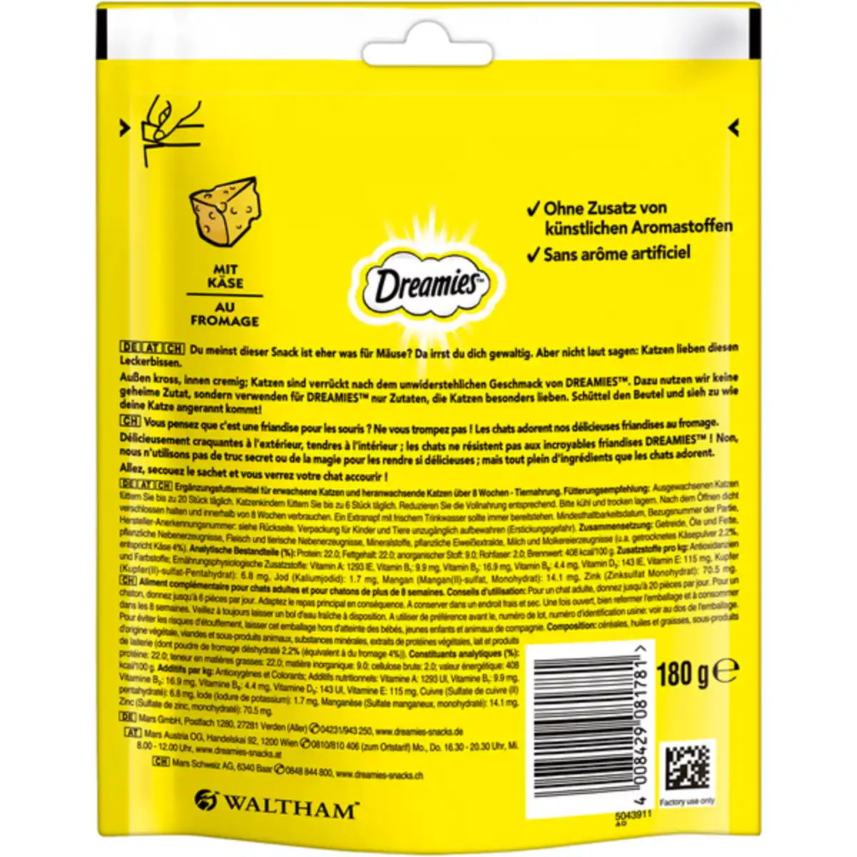 Bild 3 von DREAMIES Portionsbeutel Mega Pack mit Käse 180g - 4er Set