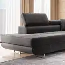 Bild 3 von Möbel Punkt Ecksofa Monaco Samt Grau mit Bettkasten Kopfteilverstellung Ottomane links, verstellbar