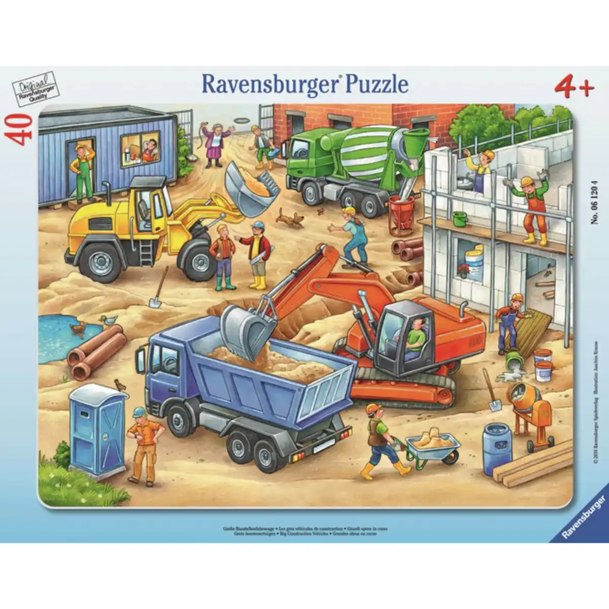 Bild 1 von Rahmenpuzzle - Große Baustellenfahrzeuge - 40 Teile