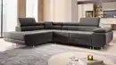 Bild 1 von Möbel Punkt Ecksofa Monaco Samt Grau mit Bettkasten Kopfteilverstellung Ottomane links, verstellbar