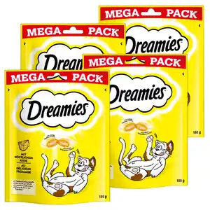 DREAMIES Portionsbeutel Mega Pack mit Käse 180g - 4er Set