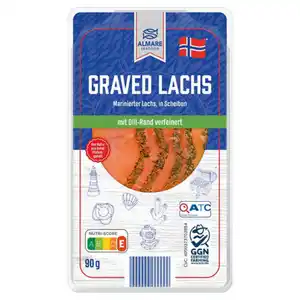 ALMARE Lachs-Vielfalt 90 g, Graved Lachs