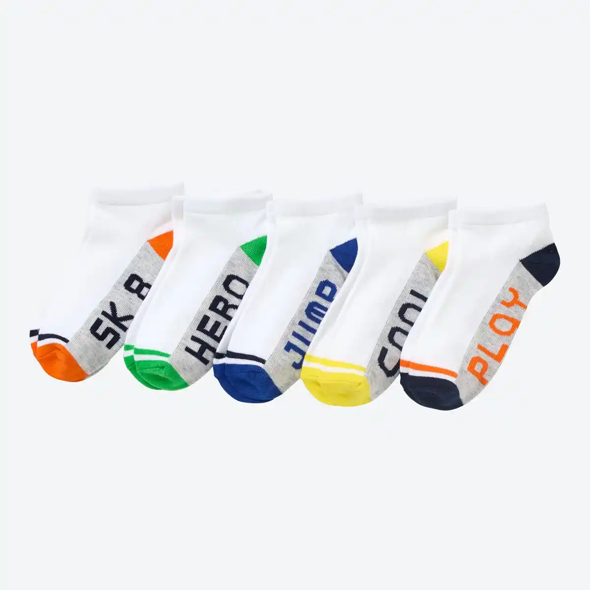 Bild 1 von Kinder-Jungen-Sneaker-Socken mit Schriftzug, 5er-Pack