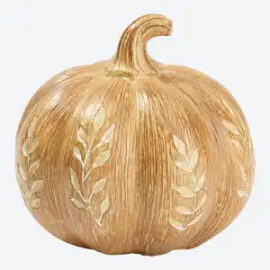Deko-Kürbis mit Blättermuster