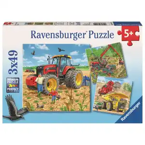 Puzzle-Box - Große Maschinen - 3x 49 Teile