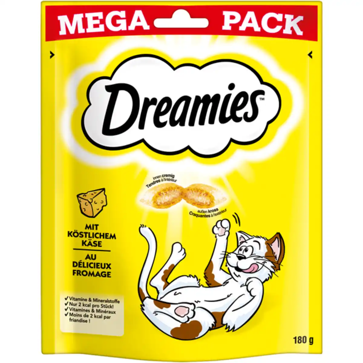 Bild 2 von DREAMIES Portionsbeutel Mega Pack mit Käse 180g - 4er Set
