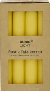 RUBIN LICHT Rustik Tafelkerzen hellgelb